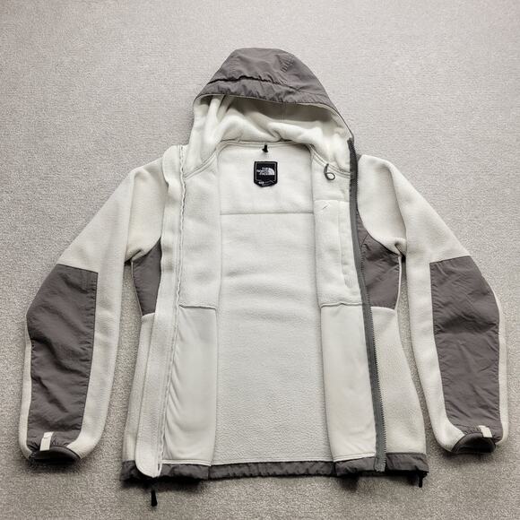 The North Face Denali Fleece Jacket Women’s Small White Gray Full Zip - Picture 2 of 7